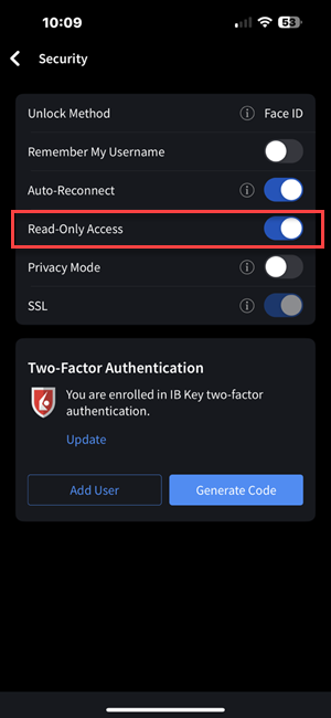 The account menu security on the iPhone. 